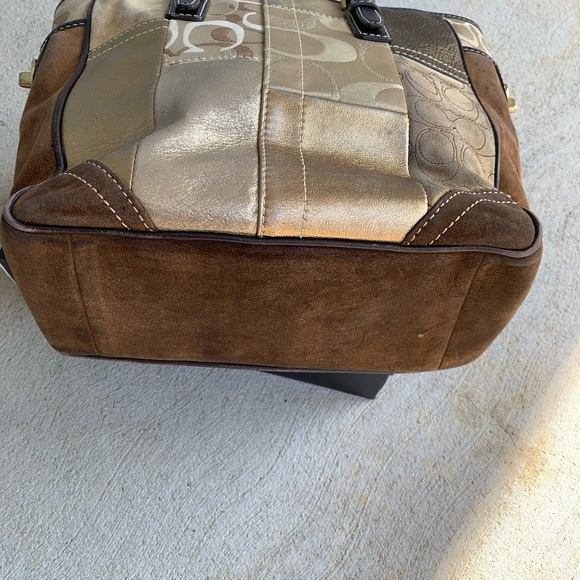 Coach Vintage Patchwork Leather Tote in Brown and Tan - Picture 8 of 11